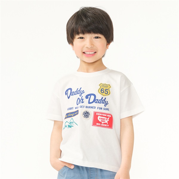 ロゴプリント半袖Tシャツ(ホワイト-90cm)
